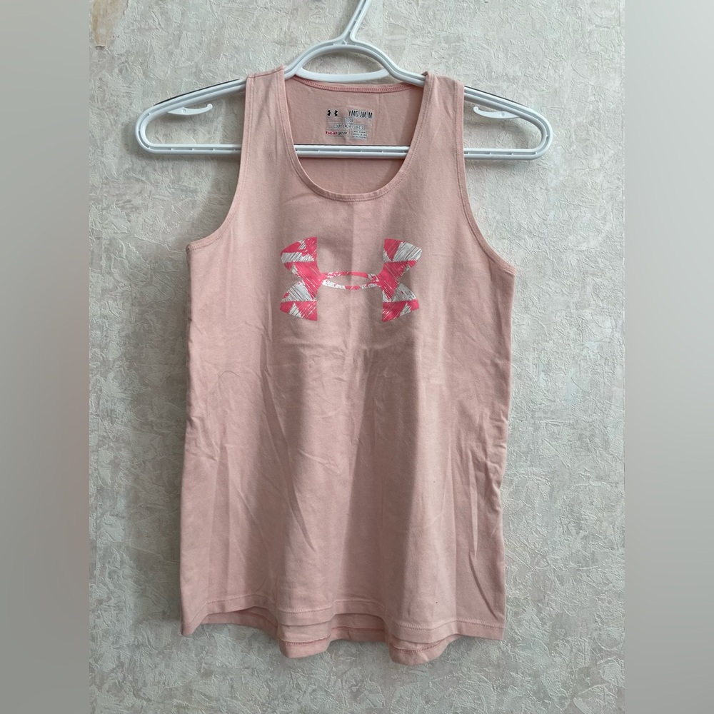 Under Armour girls youth medium pink athletic tank top